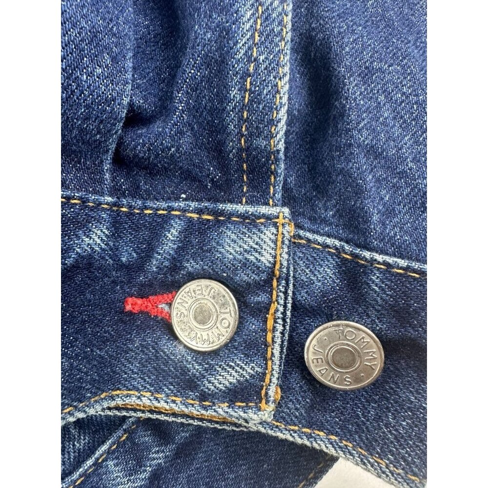 Vintage Tommy Hilfiger Y2K 1999 Denim Jean Jacket Dark Wash XL - Picture 7 of 10